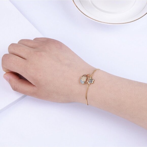 Little Boy Son Mom Multi-Color Pave Cubic Zirconia Silver Bracelet - Picture 2 of 4